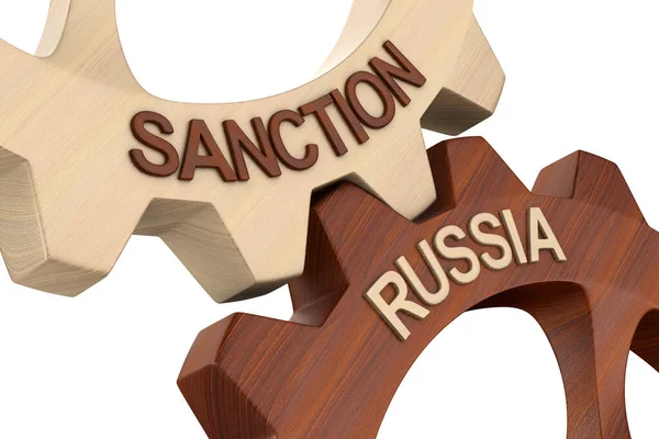 Russian Sanction White Background Isolated Illustration — Stock Photo, Image