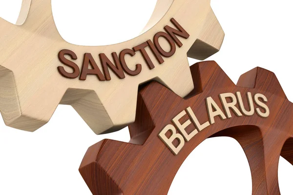 Beyaz Arka Planda Belarus Yaptırımı Zole Edilmiş Boyutlu Illüstrasyon — Stok fotoğraf