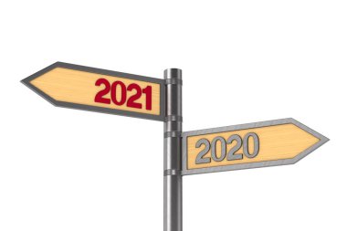 2021 yılbaşı. İzole edilmiş üç boyutlu illüstrasyon