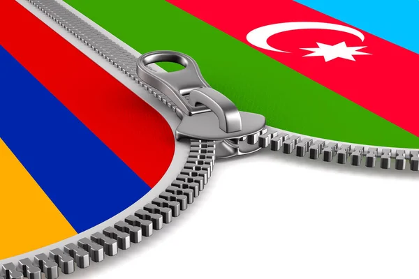 Σχέση Μεταξύ Αζερμπαϊτζάν Και Αρμενίας Λευκό Φόντο Μεμονωμένη Τρισδιάστατη Απεικόνιση — Φωτογραφία Αρχείου