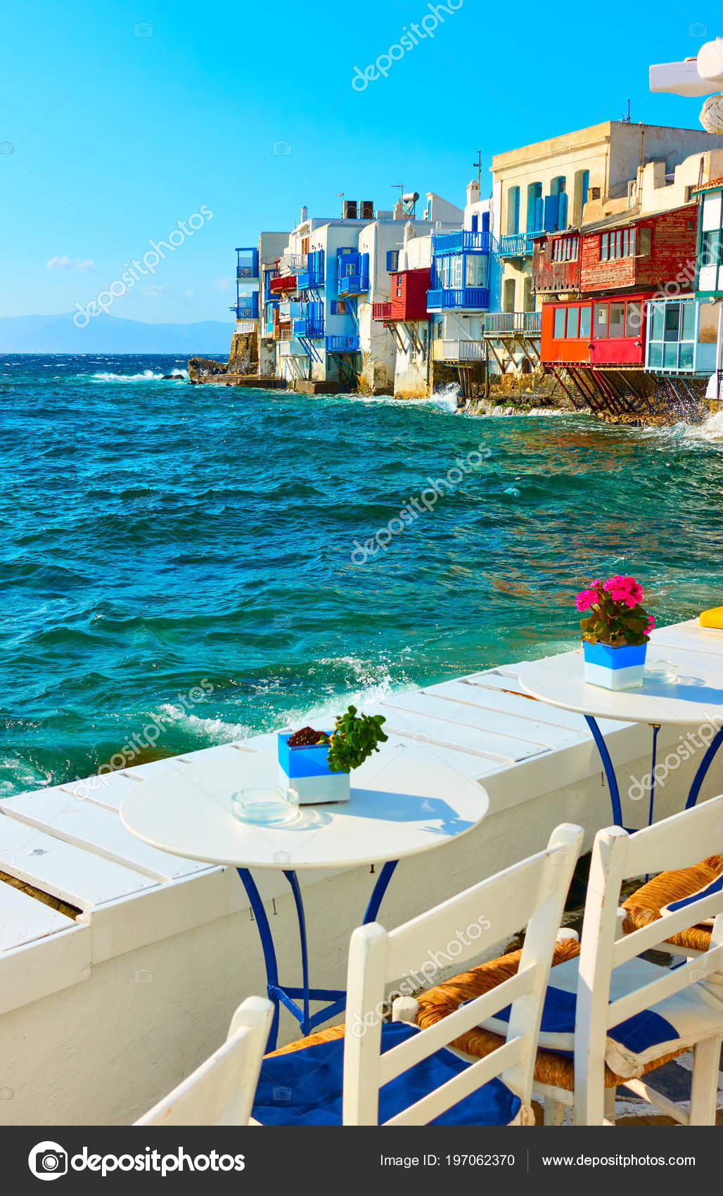 Little Venice Mykonos Island Cafe Tables Cyclades Greece Stock Photo By C Zoooom Little Venice Mykonos Island Cafe Tables Cyclades Greece Stock Photo By C Zoooom