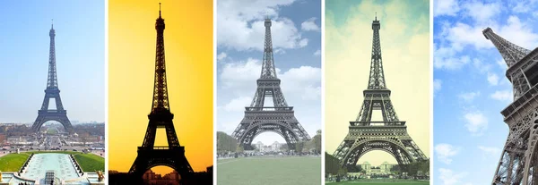 The Eiffel Tower in Paris -- Set of HD 16:9 screen wallpapers for smartphone