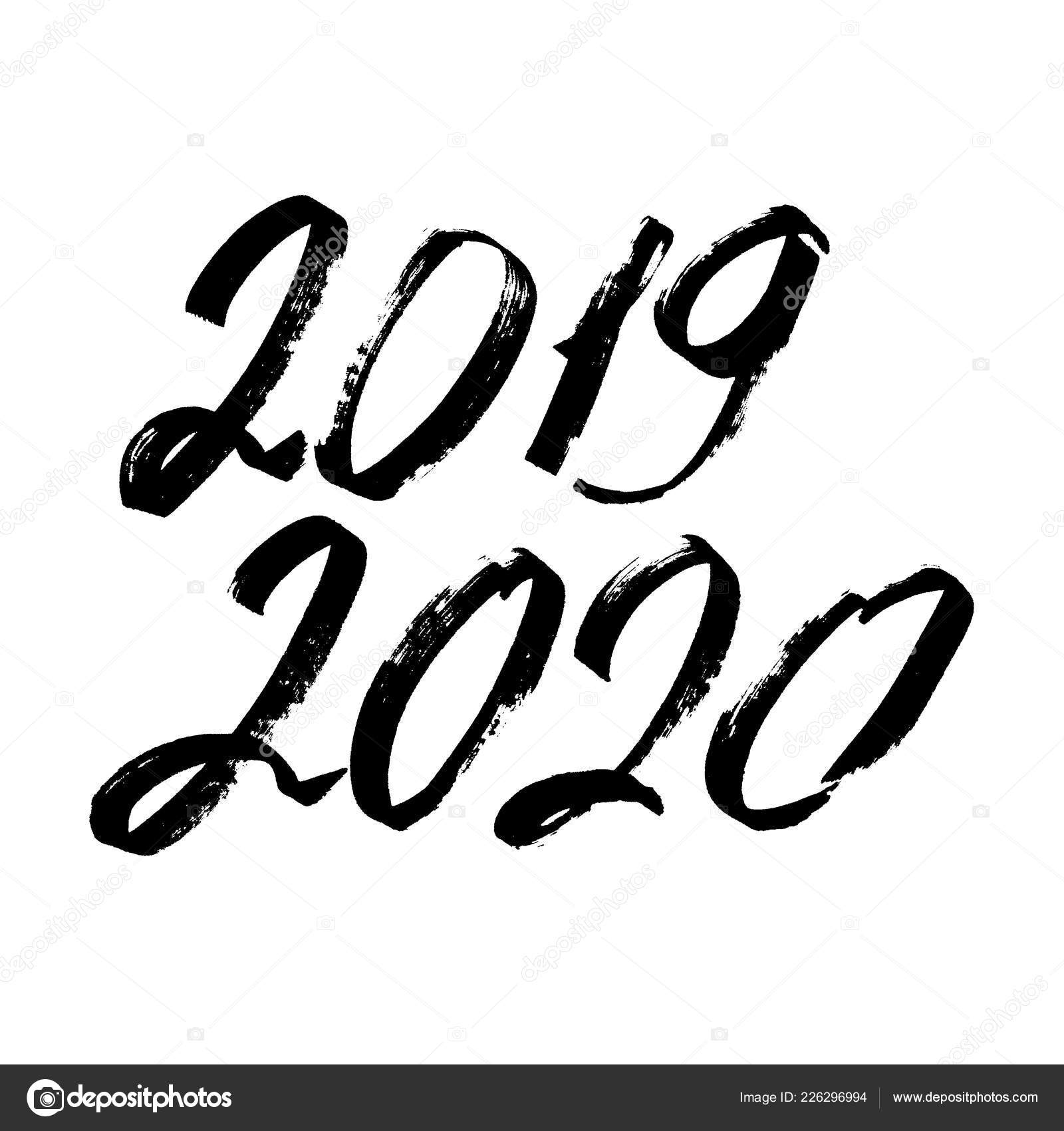 19年年白色背景上的手写年数 图库照片 C Zoooom
