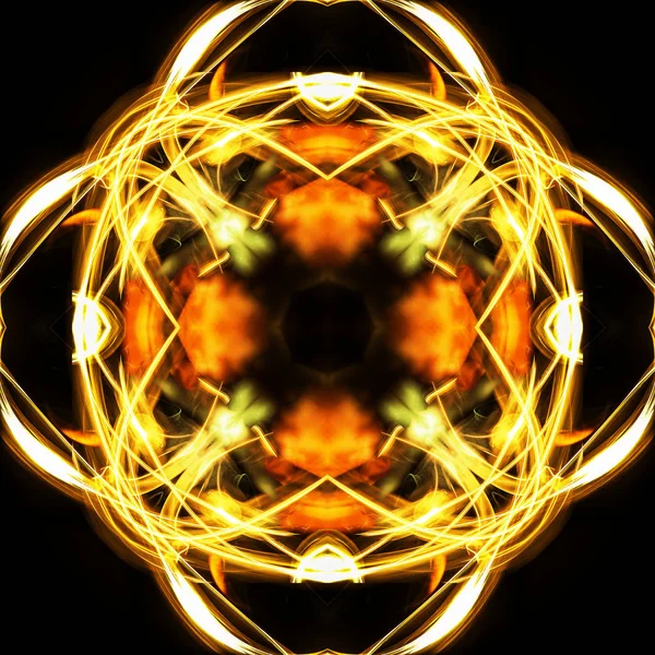 Kaleidoscopic psychedelic pattern. Abstract symmetric luminous b