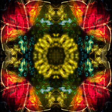 Sanat psychedelic desen. Simetrik renkli arka plan.