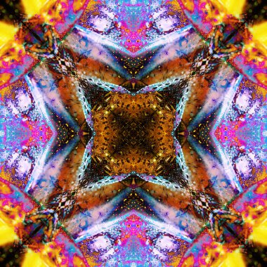 Soyut simetrik desen arka plan. Görüntünün ayna efekti ile. Sürekli değişen soyut psychedelic tasarım.