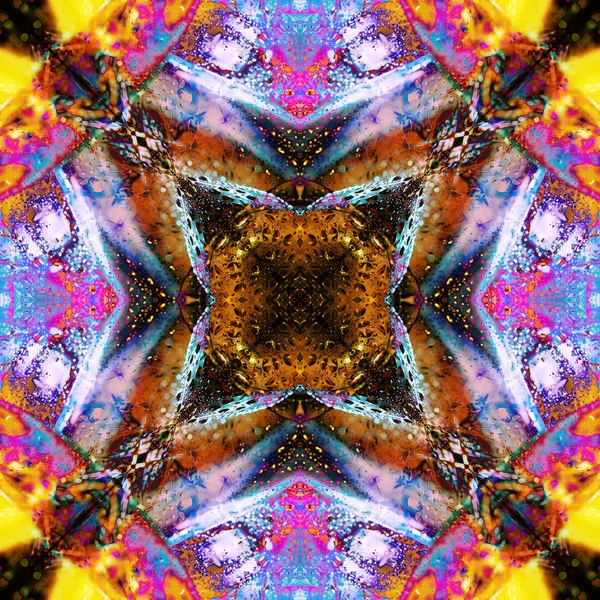 Abstrakt Symmetriska Mönster Bakgrund Bilden Med Spegeleffekt Kalejdoskopisk Abstrakt Psykedeliska — Stockfoto