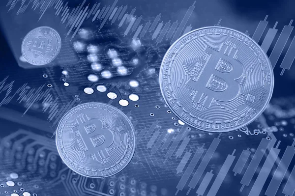 Economy trends virtual digital currency abstract background.