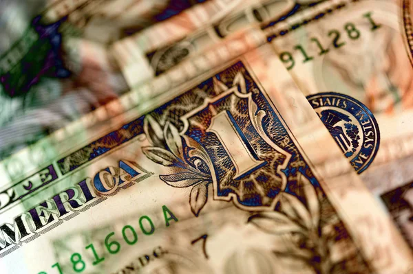 Dollar räkningar bakgrund. Närbild Cash pengar. — Stockfoto