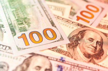 Dolar faturaları arka plan. Nakit parayı kapatın.