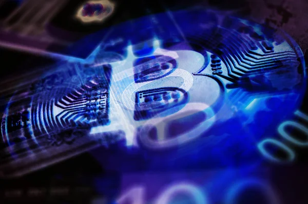 Wirtschaftstrends virtuelle digitale Währung abstrakter Hintergrund. — Stockfoto