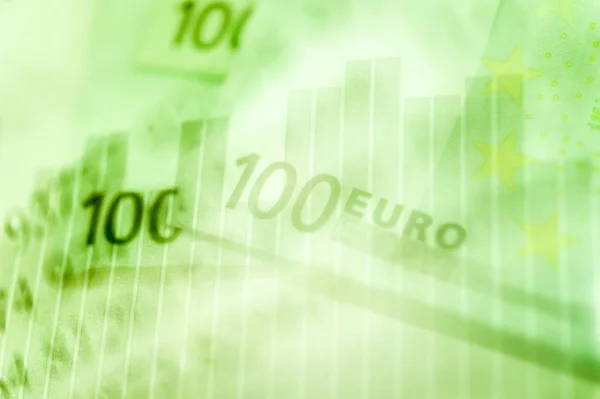 Çift Pozlama borsa ekran veya grafik ve mum grafik Euro banknot üzerinde ticaret forex. — Stok fotoğraf