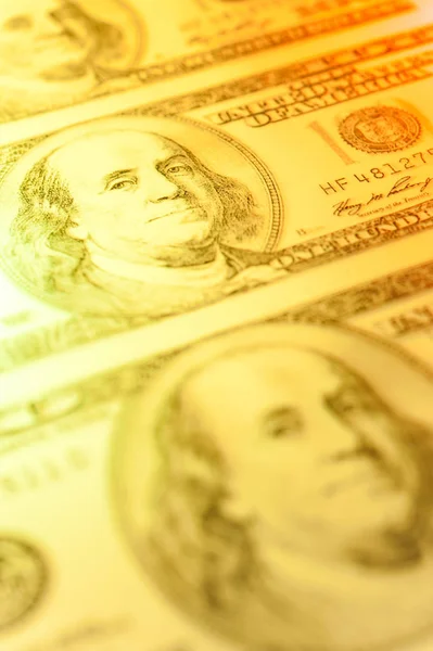 Close-up beeld van contant geld Amerikaanse dollars. Financiën en business concept. Ondiepe scherptediepte. — Stockfoto