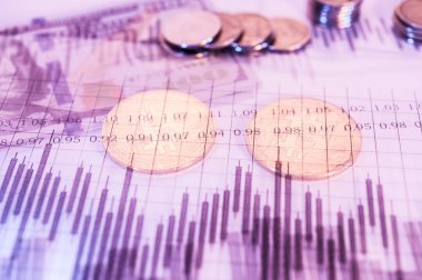 Ekonomi eğilimleri sanal dijital para arka plan.