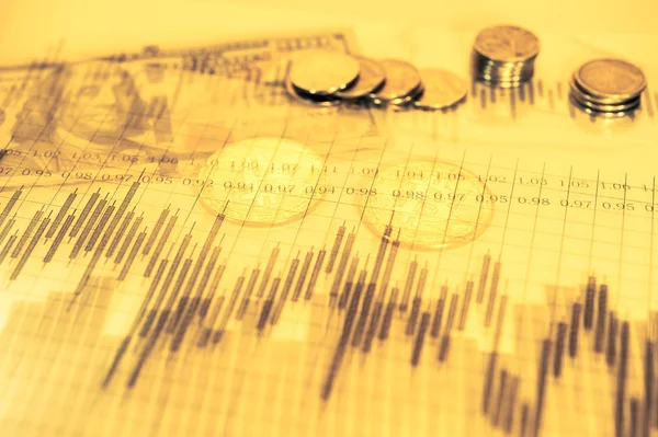 Economie trends virtuele digitale valuta abstracte achtergrond. — Stockfoto