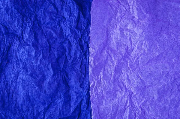 Multi-colored crumpled real vivid paper sheets texture background. Blue, magenta. — Stock Photo, Image
