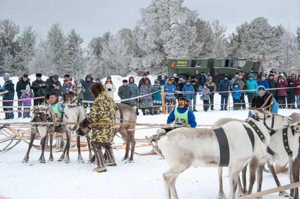 Russkinskie, Surgut, KhMAO-Ugra, Sibéria, Rússia, 2019.03.23. Férias nacionais de pastores de renas, caçadores, pescadores . — Fotografia de Stock