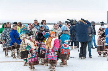 Russkinskie, Surgut, Khmao Ugra, Sibirya, Rusya, 2019.03.23. Ren geyiği çobanları, avcılar, balıkçılar ulusal tatil.
