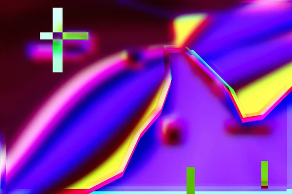 Luminoso sfondo geometrico astratto multicolore con effetto spalmato e glitch verniciato digitalmente . — Foto Stock
