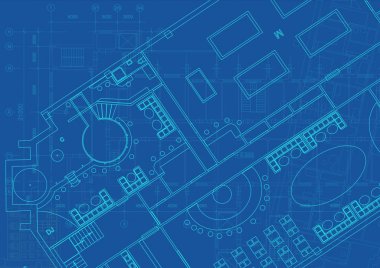 Teknik çizimler ile mimari arka plan. Planlar doku planı. Mimari projenin çizim parçası.