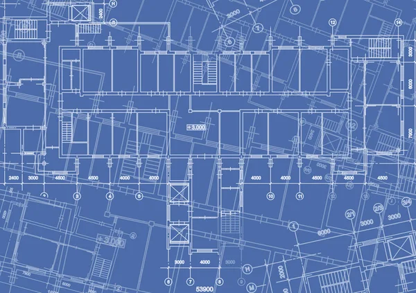 Tło architektoniczne z rysunkami technicznymi. Plany tekstury planu. Rysowanie części projektu architektonicznego. — Zdjęcie stockowe