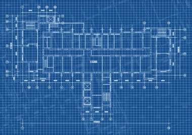 Teknik çizimler ile mimari arka plan. Planlar doku planı. Mimari projenin çizim parçası.