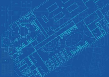 Teknik çizimler ile mimari arka plan. Planlar doku planı. Mimari projenin çizim parçası.