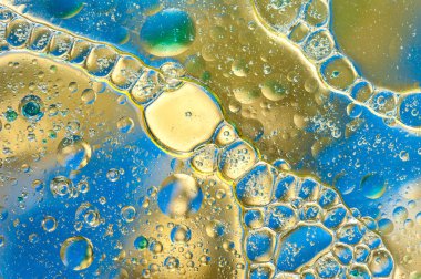 Renkli yağ mürekkep kabarcıklar ve damla. Soyut şablon karma doku arka plan. Duvar kağıdı deseni.