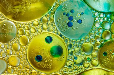 Renkli yağ mürekkep kabarcıklar ve damla. Soyut şablon karma doku arka plan. Duvar kağıdı deseni.