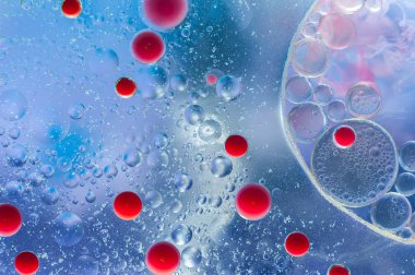 Renkli yağ mürekkep kabarcıklar ve damla. Soyut şablon karma doku arka plan. Duvar kağıdı deseni.