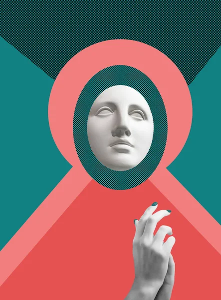 Modernes Konzeptkunst-Plakat mit antiken Venusbüsten. Collage zeitgenössischer Kunst. — Stockfoto