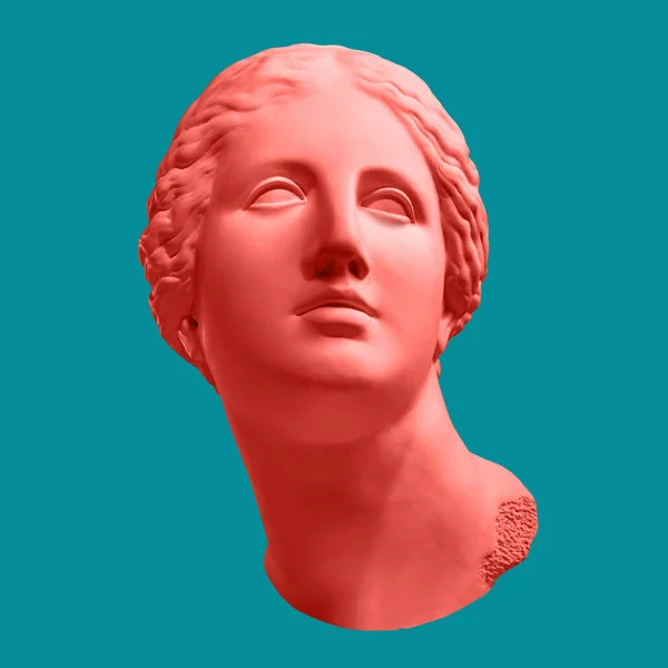 Cartaz de arte conceitual moderna com estátua antiga de busto de Vênus. Colagem de arte contemporânea . — Fotografia de Stock