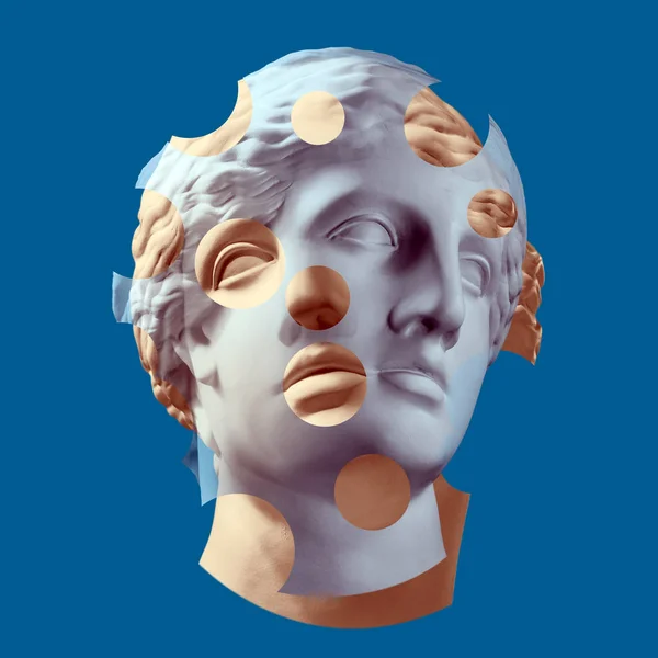 Modern conceptual art poster with ancient statue of bust of Venus. Collage of contemporary art. — Stock Photo, Image