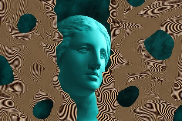 Modernes Konzeptkunst-Plakat mit antiken Venusbüsten. Collage zeitgenössischer Kunst. — Stockfoto