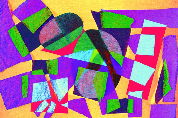 Arte contemporáneo abstracto patrón humor tablero. collage hecho a mano de recortes de papel cortado. Textura mixta de fondo. Arte de tendencia, cultura creativa zine. — Foto de Stock