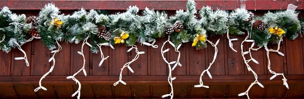 Decoração Natal Ramos Abeto Arcos Guirlandas Cones Cartão Natal — Fotografia de Stock