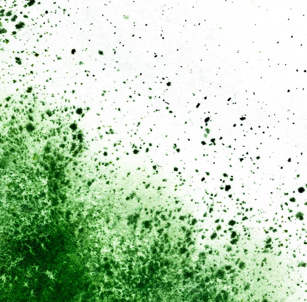 Zelené Akvarel Šplouchání Bílém Pozadí — Stock fotografie