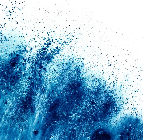 Abstract Blue Stains White Background Watercolor Illustration — Stock Photo, Image