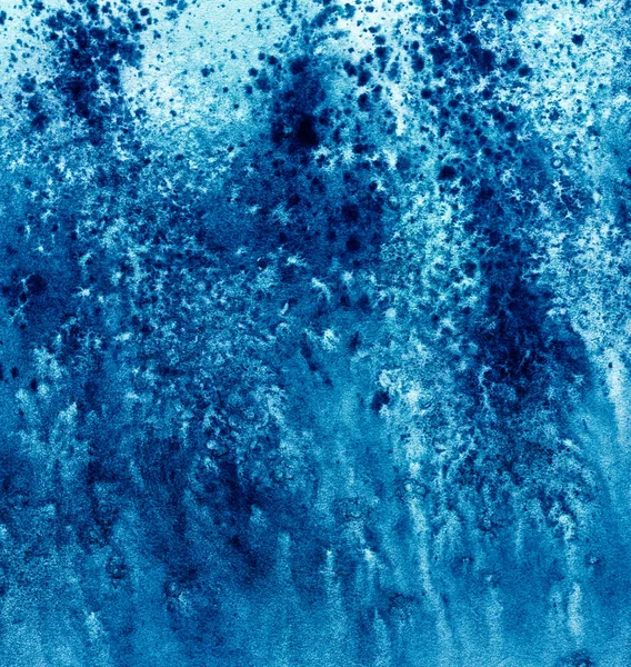 Blue Watercolor Background Splashes Sea Texture — Stock Photo, Image