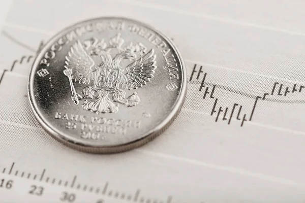 Ρωσικό Ρούβλι Της Συναλλαγματικής Ισοτιμίας Κοντινό Πλάνο — Φωτογραφία Αρχείου