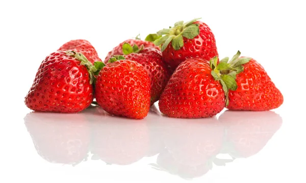 Pile Fresh Strawberries Isolated White Background — Stock Photo, Image