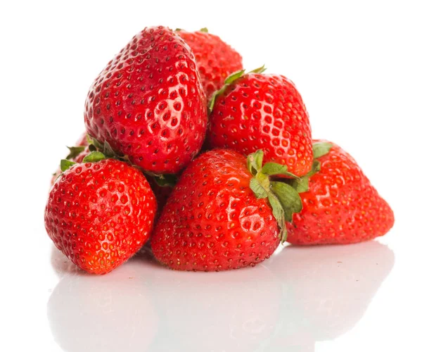 Pile Fresh Strawberries Isolated White Background — Stock Photo, Image