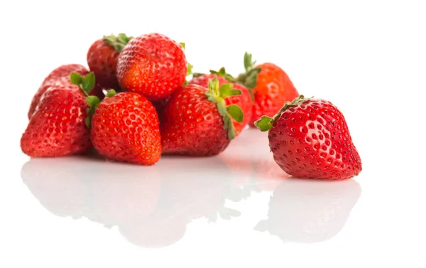 Pile Fresh Strawberries Isolated White Background — Stock Photo, Image