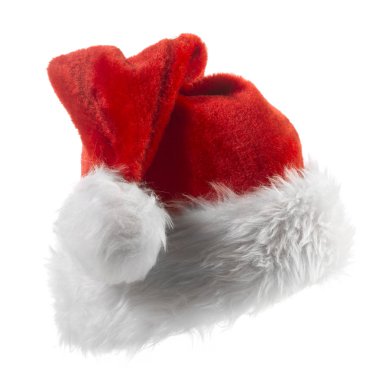 Noel Baba kırmızı şapka beyaz arka planda izole