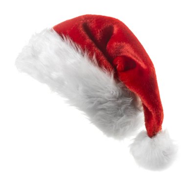 Noel Baba kırmızı şapka beyaz arka planda izole