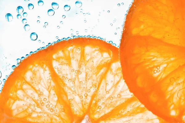 Orange Slices Bubbles Isolated White Background — Stock Photo, Image