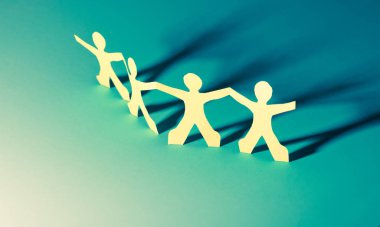 Kağıt insanlar teamworking kavram