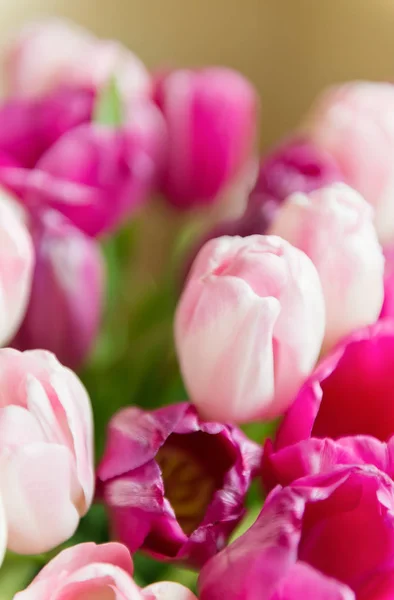 Kytice Růžové Tulipány Váze — Stock fotografie