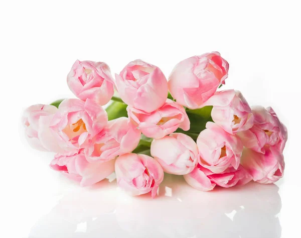 Bukiet Różowe Tulipany Izolowane Białym Tle Obrazek Stockowy