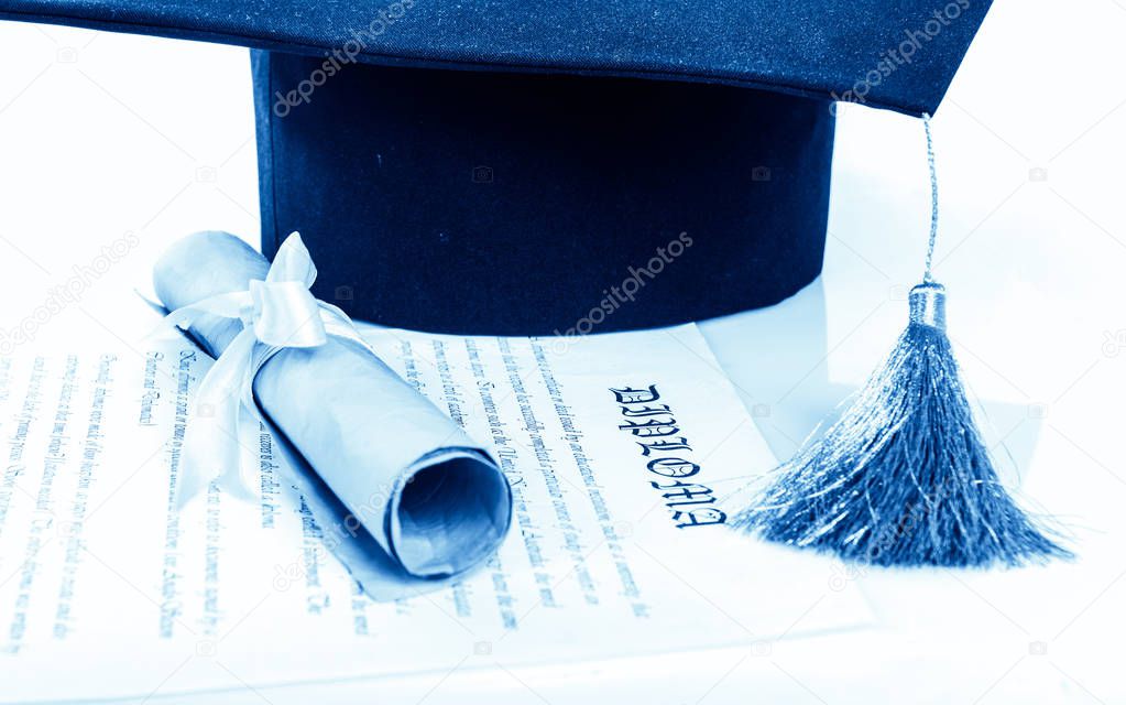 Graduation hat and Diploma